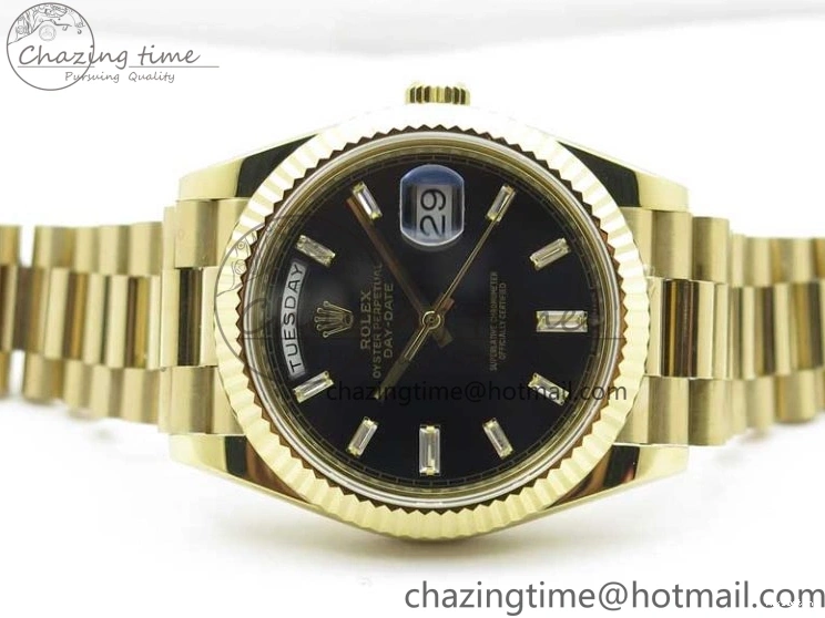 BP Black on Dial A2836 YG YG New 904 Crystal Bracelet President Dial Version 40mm Markers T 228239 Day-Date 1227